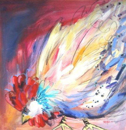 Chicken del Fuego Acrylic 24 x 24